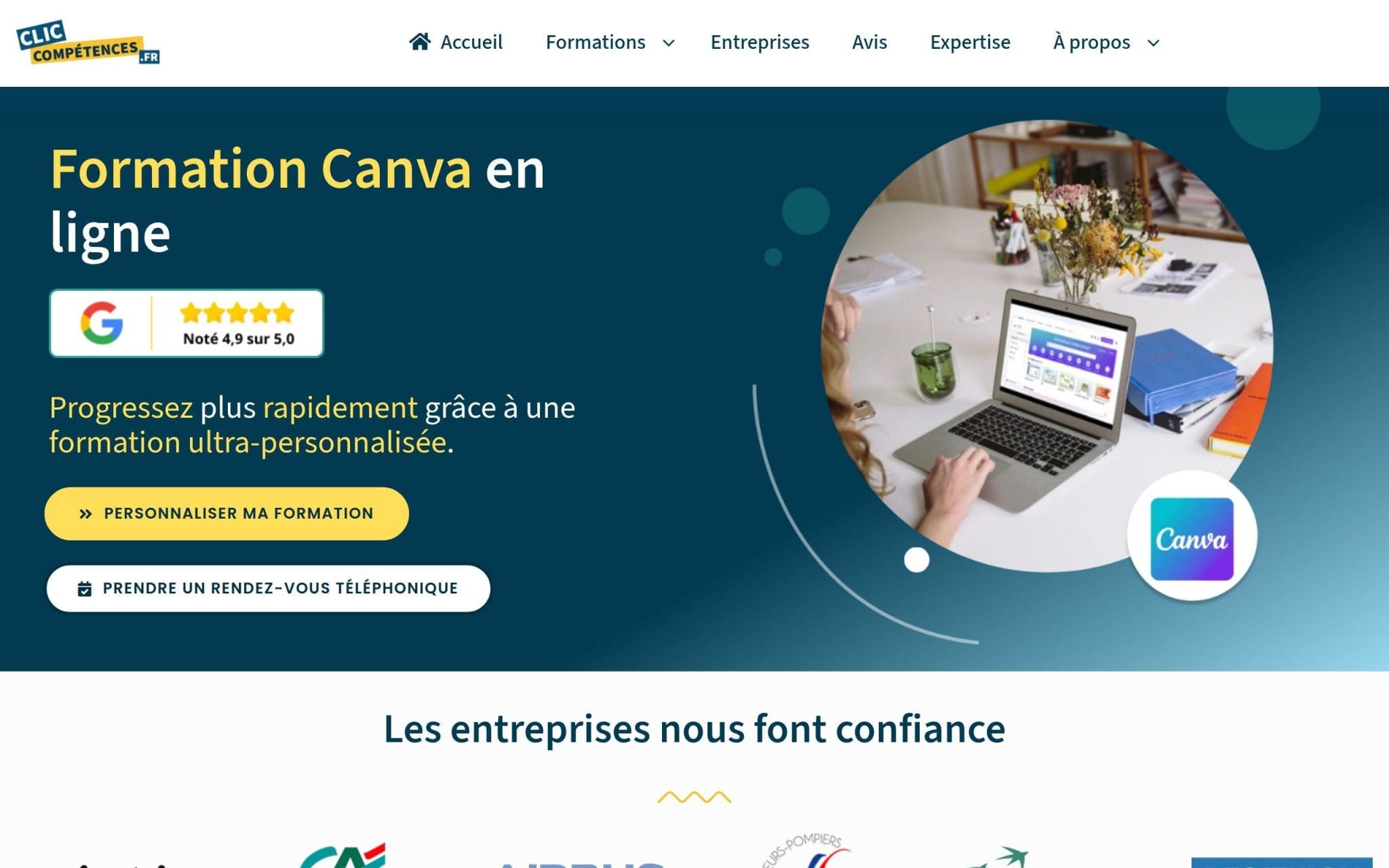 Formation Canva en ligne - Clic Compétences