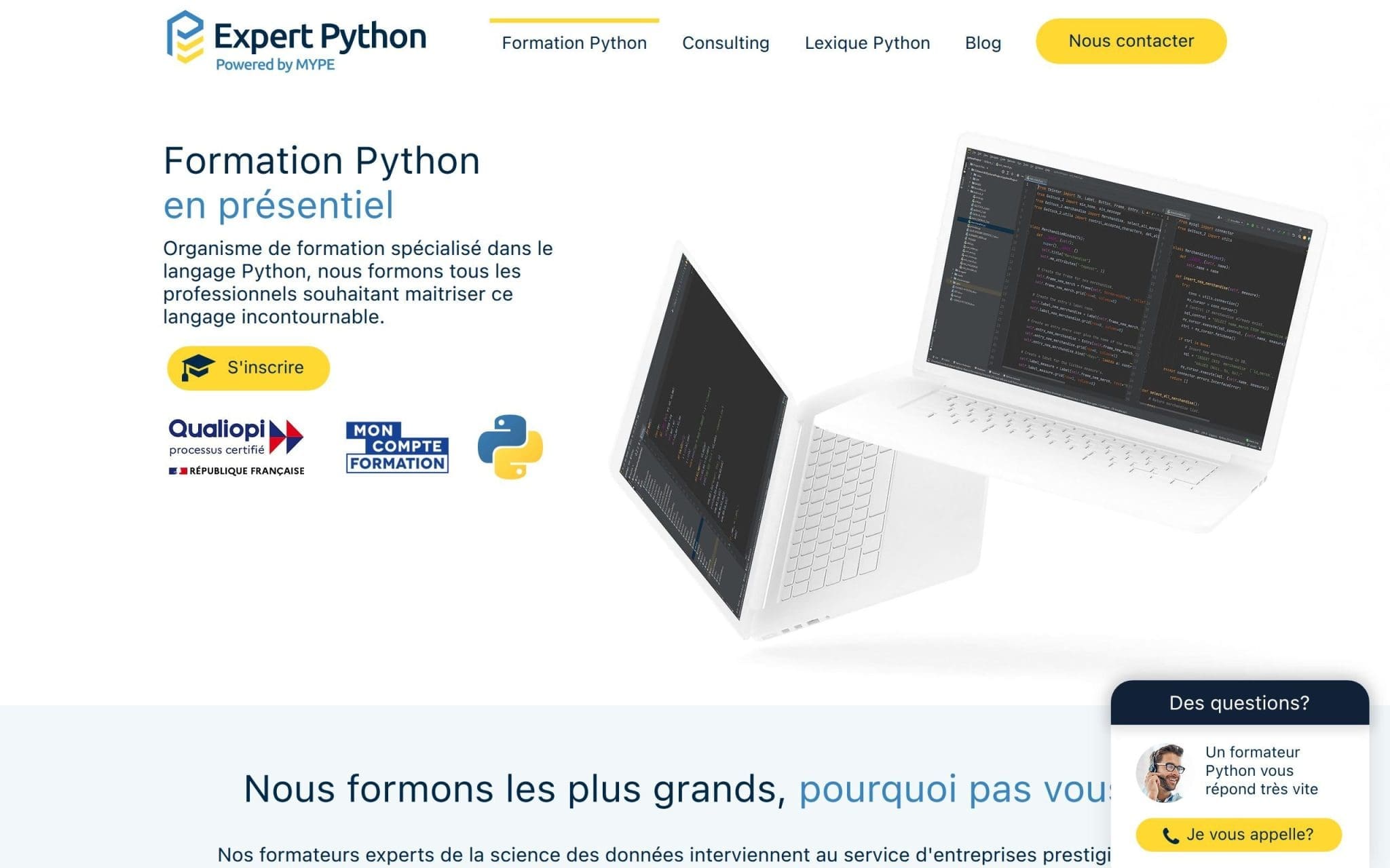 Formation Python â SpĂ©cialiste - Expert Python
