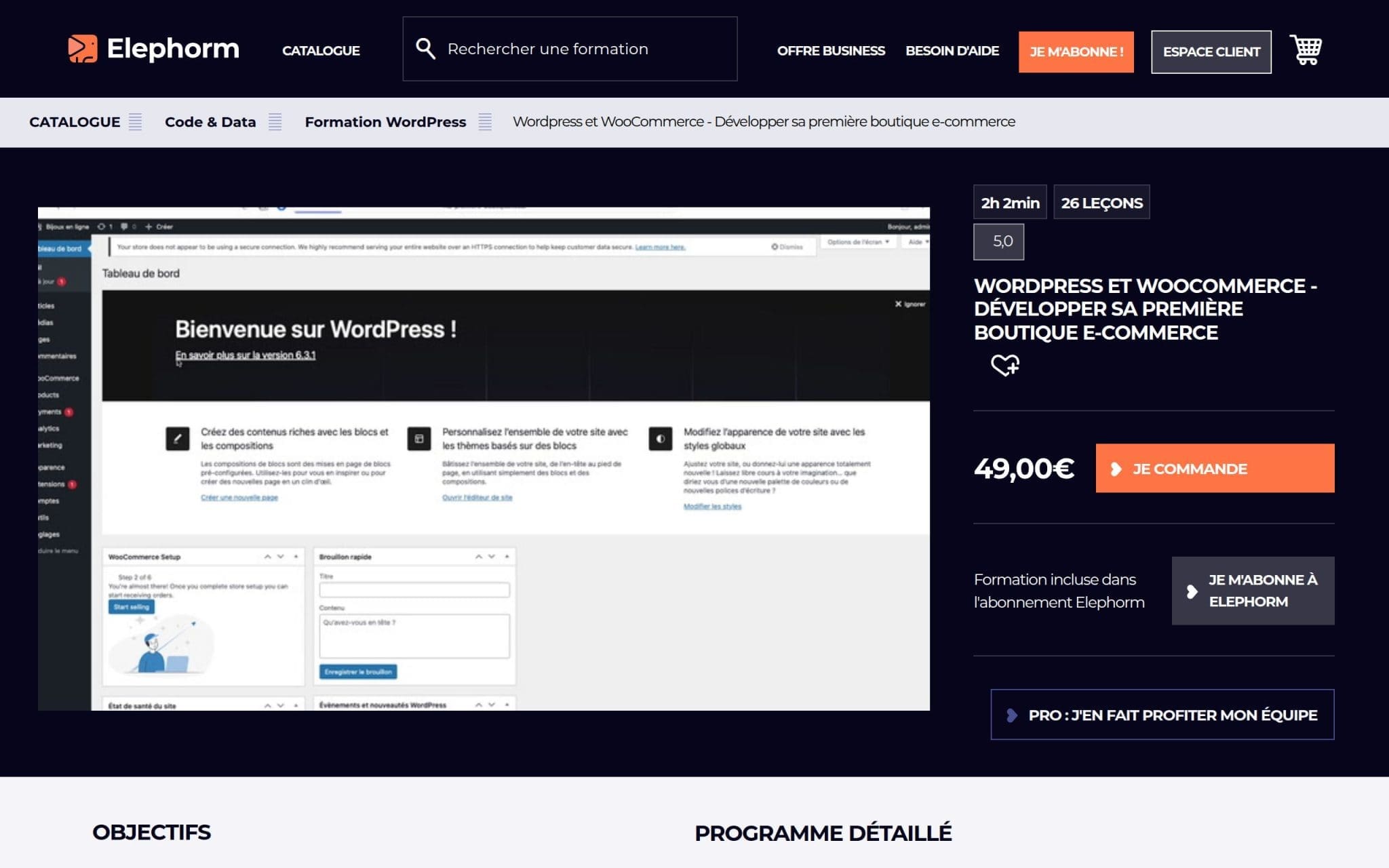 Wordpress et WooCommerce - Elephorm