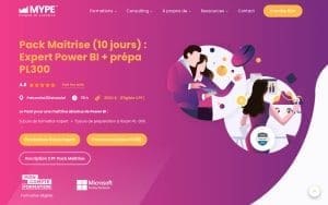 Pack Maitrise (10 jours) : Expert Power BI + prépa PL300 – Mype