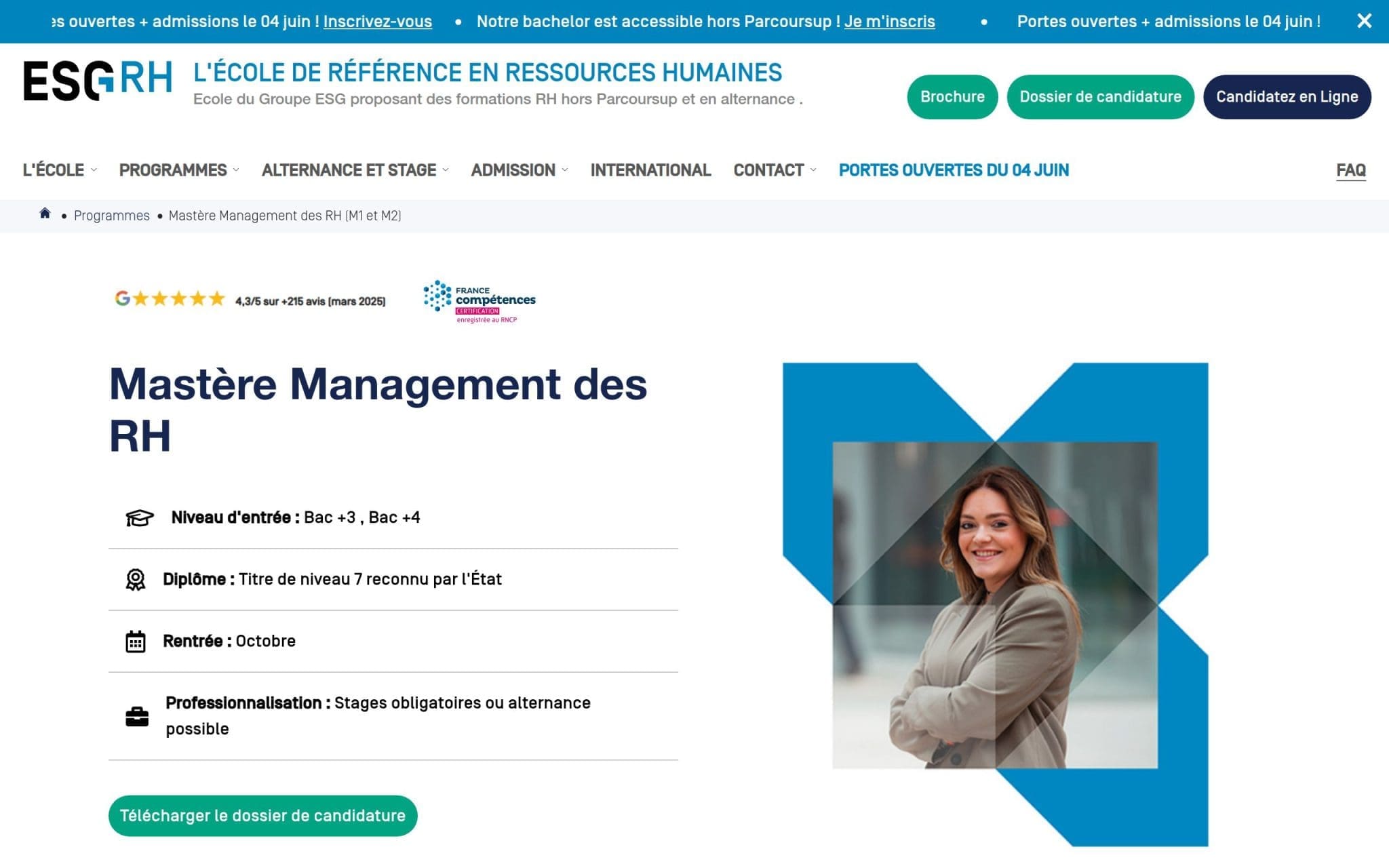 Mastère Management des RH - ESGRH