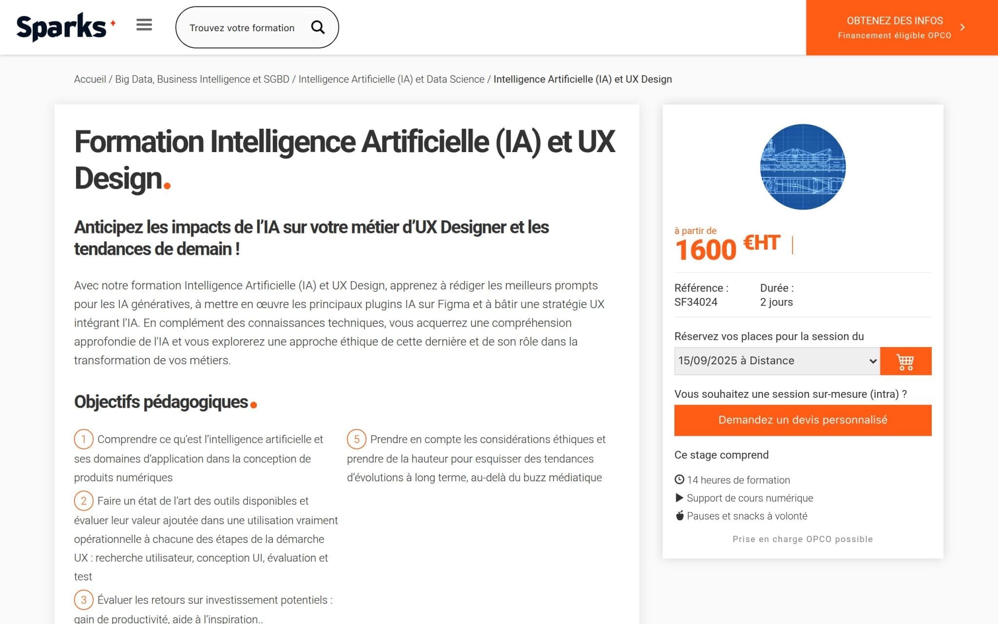 Formation Intelligence Artificielle (IA) et UX Design - Sparks