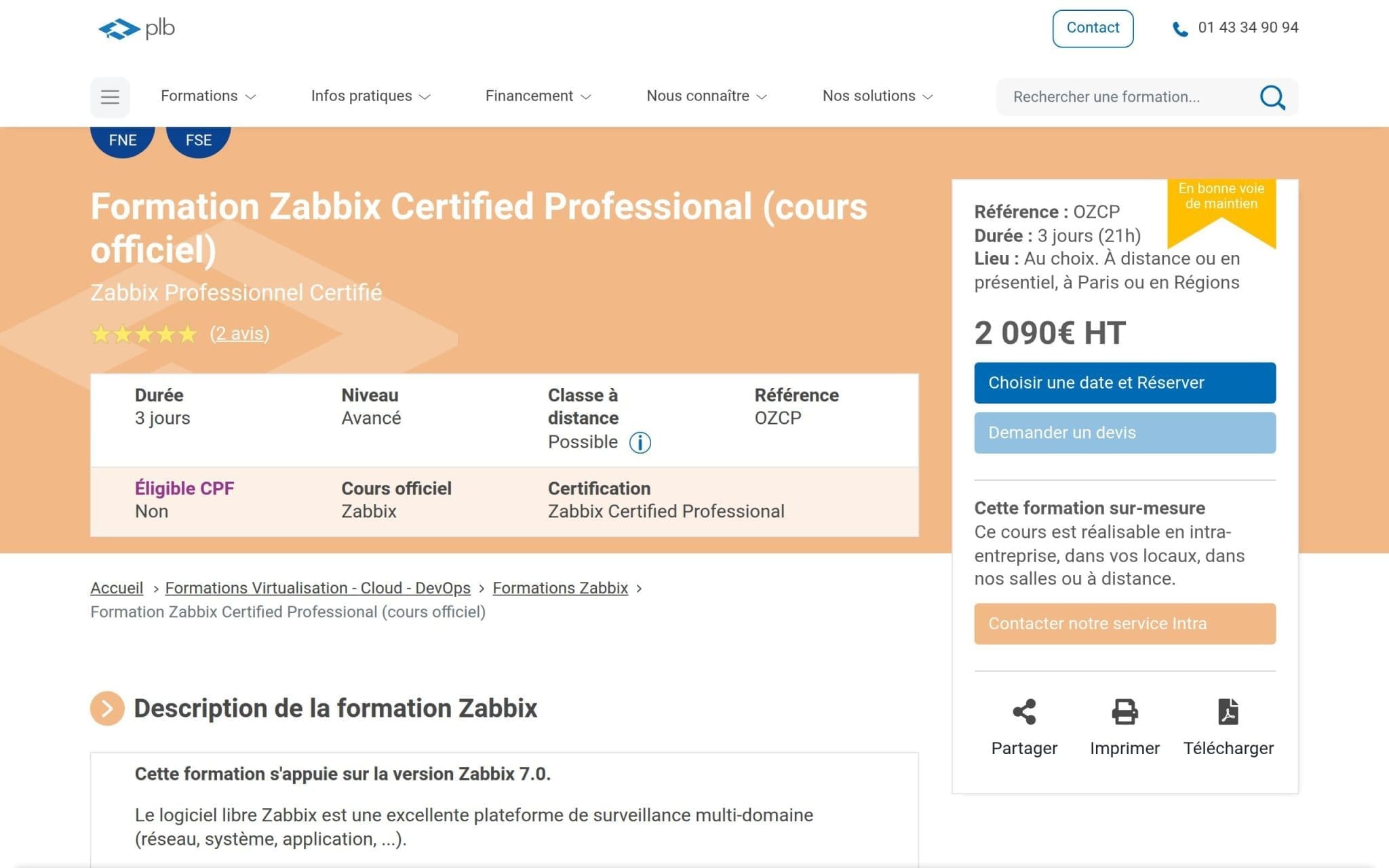 Formation Zabbix Certified Professional - Plb Consultant