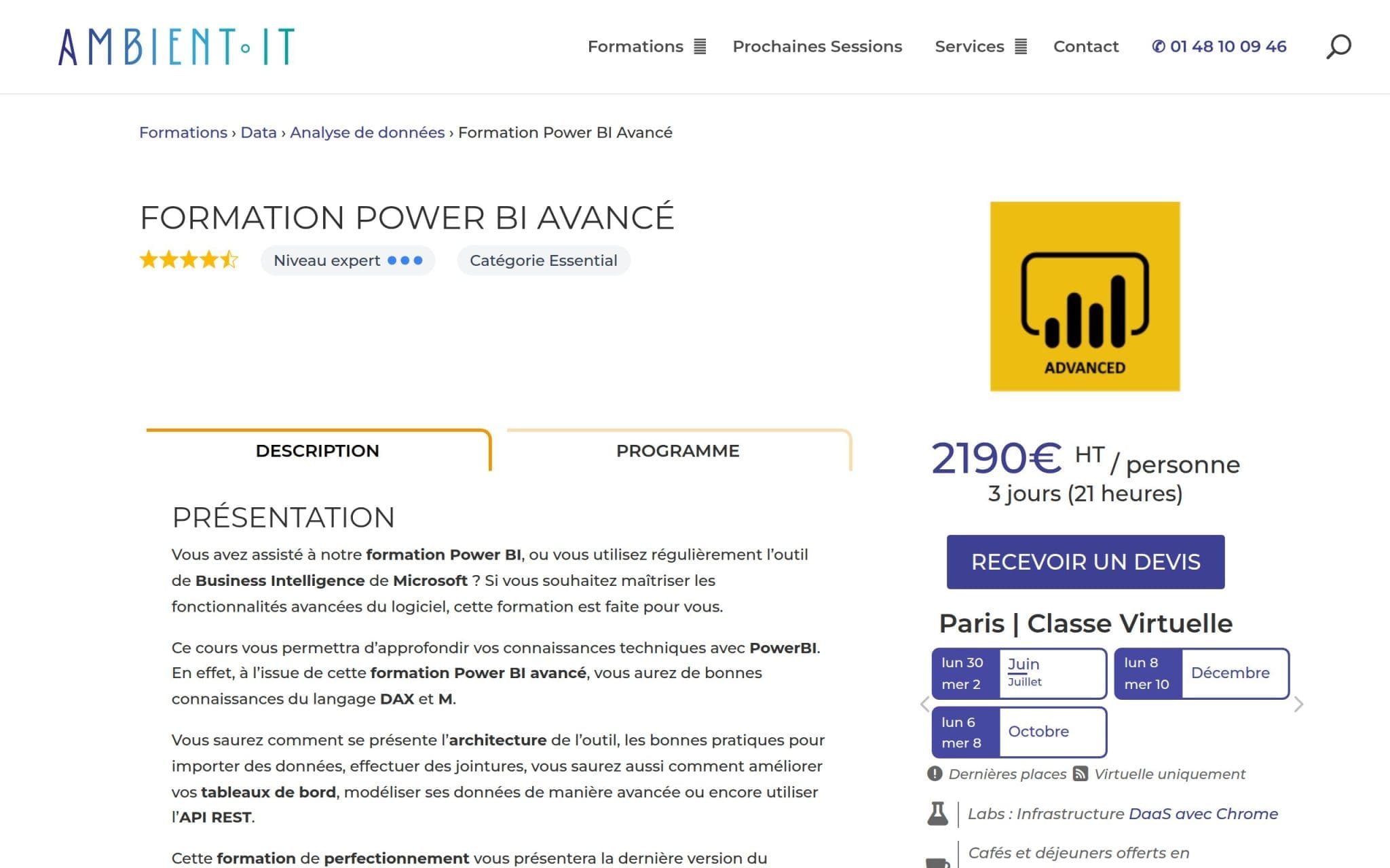 Formation Power BI Avancé - Ambient IT
