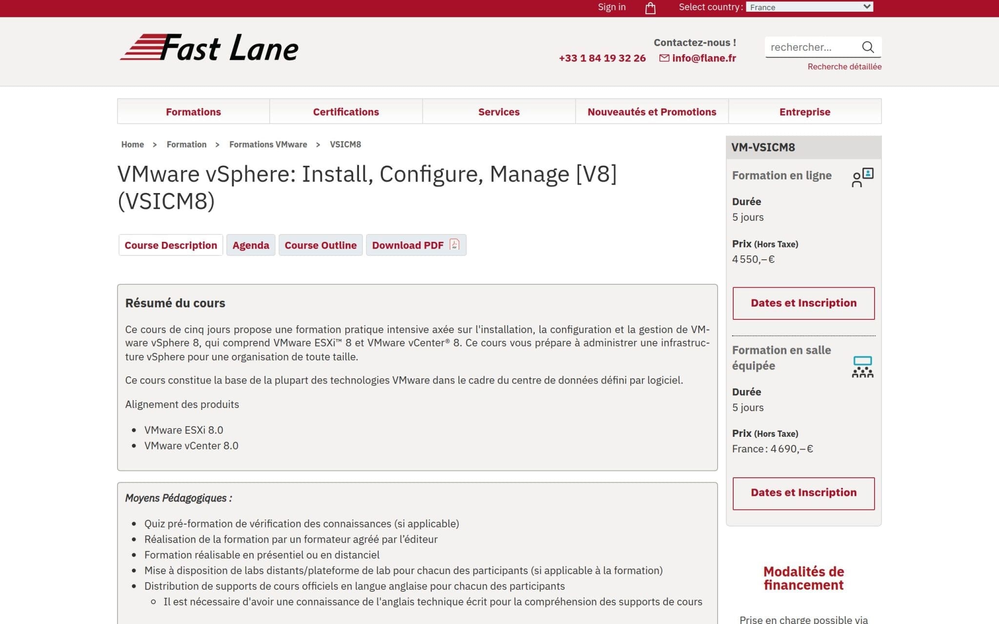 Formation VMware vSphere: Install, Configure, Manage [V8] (VSICM8) - Fast Lane