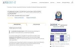 Formation Préparation à la Certification DevOps Leader - Ambient IT