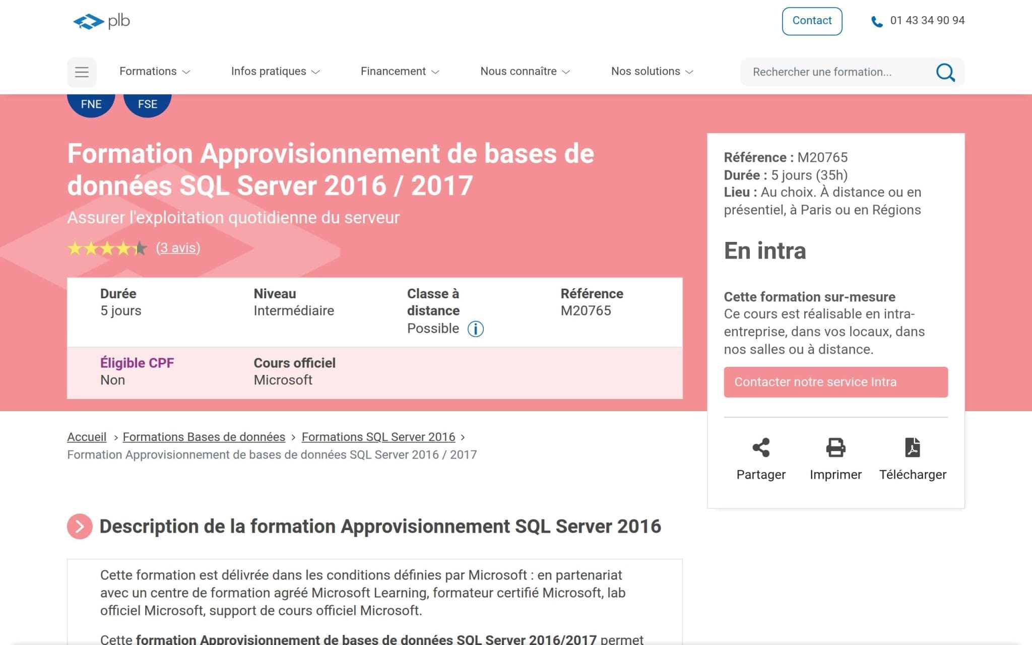 Formation Approvisionnement de bases de données SQL Server - Plb Consultant