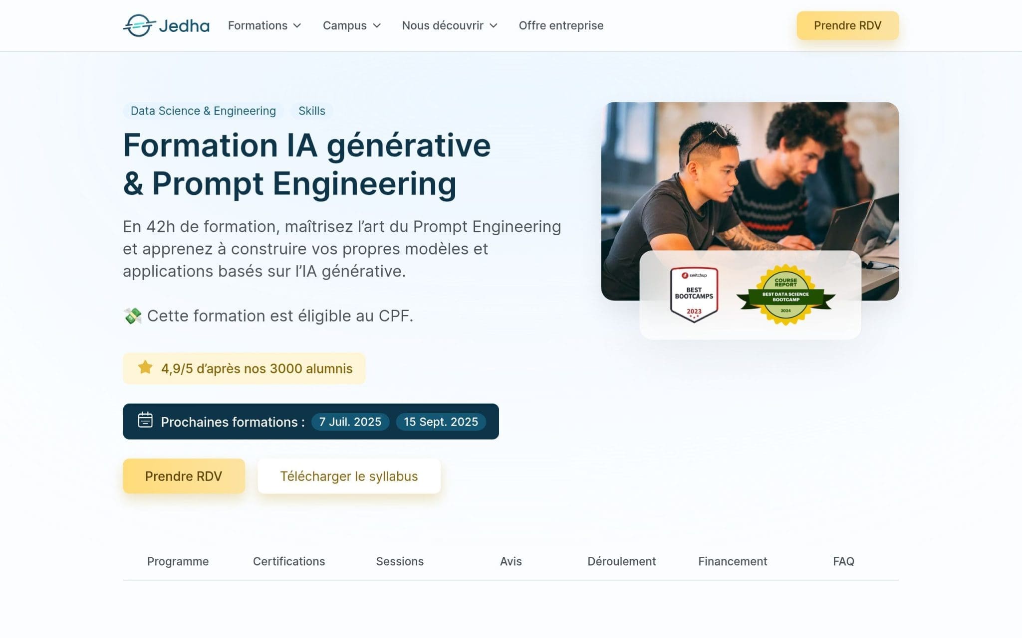 Formation IA générative & Prompt Engineering - Jedha
