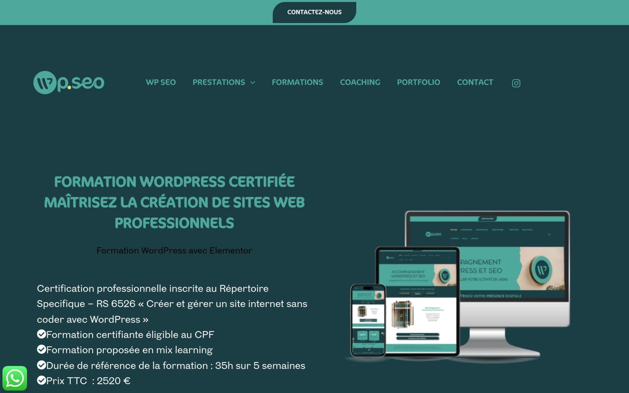Formation WordPress avec Elementor - wp-seo.fr