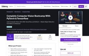 Complete Computer Vision Bootcamp With PyTorch & Tensorflow – Udemy