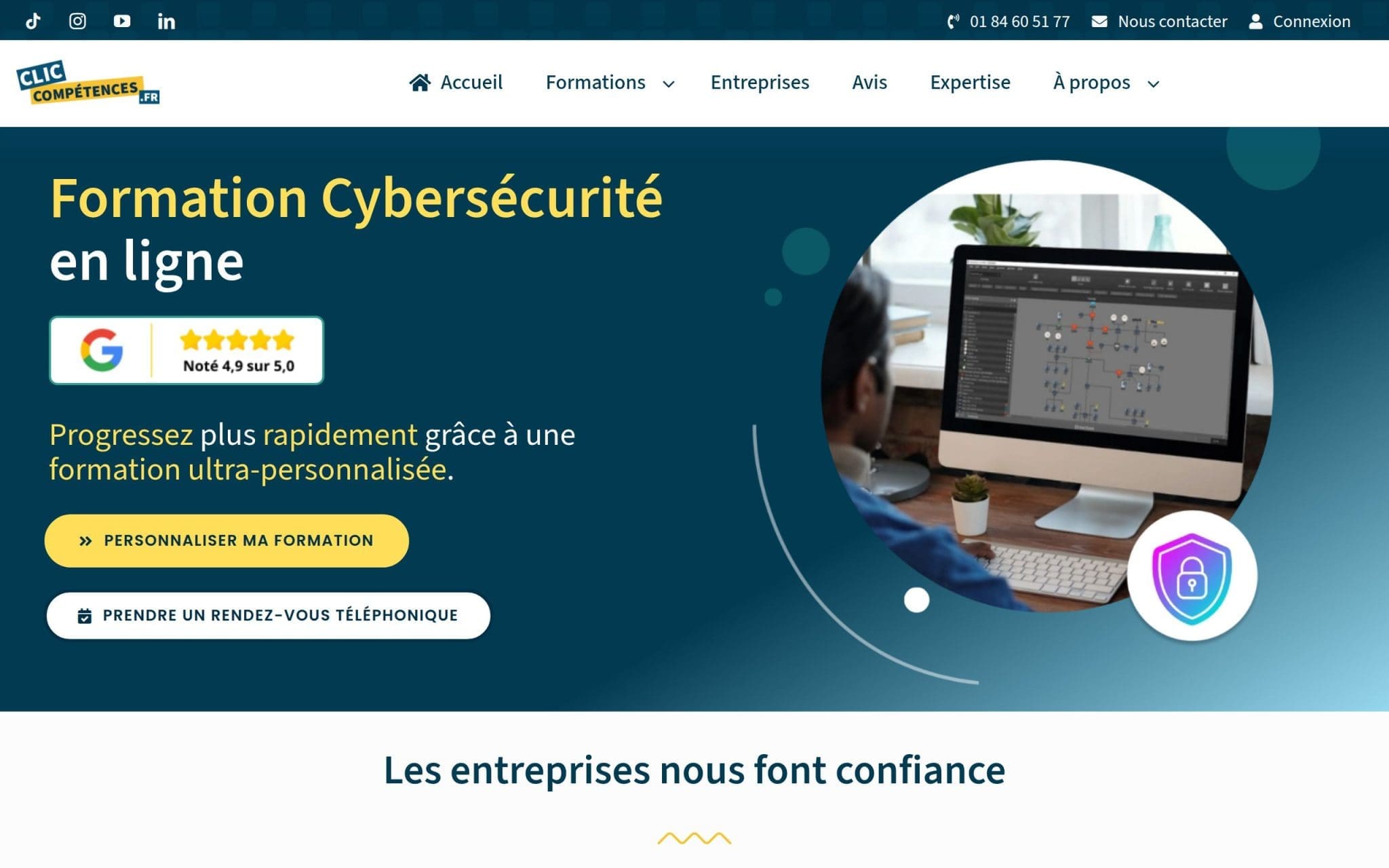 Formation Cybersécurité en ligne - Clic Compétences