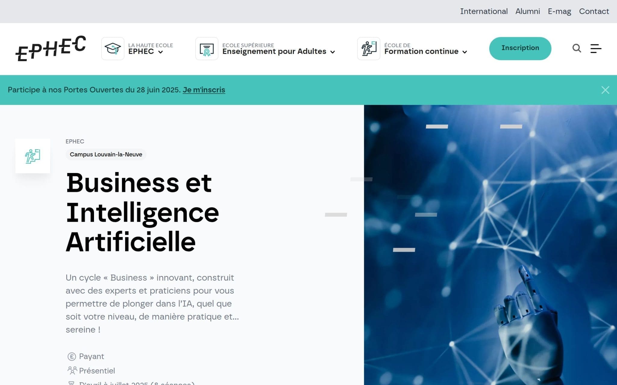Business et Intelligence Artificielle - EPHEC-GALILEE ASBL