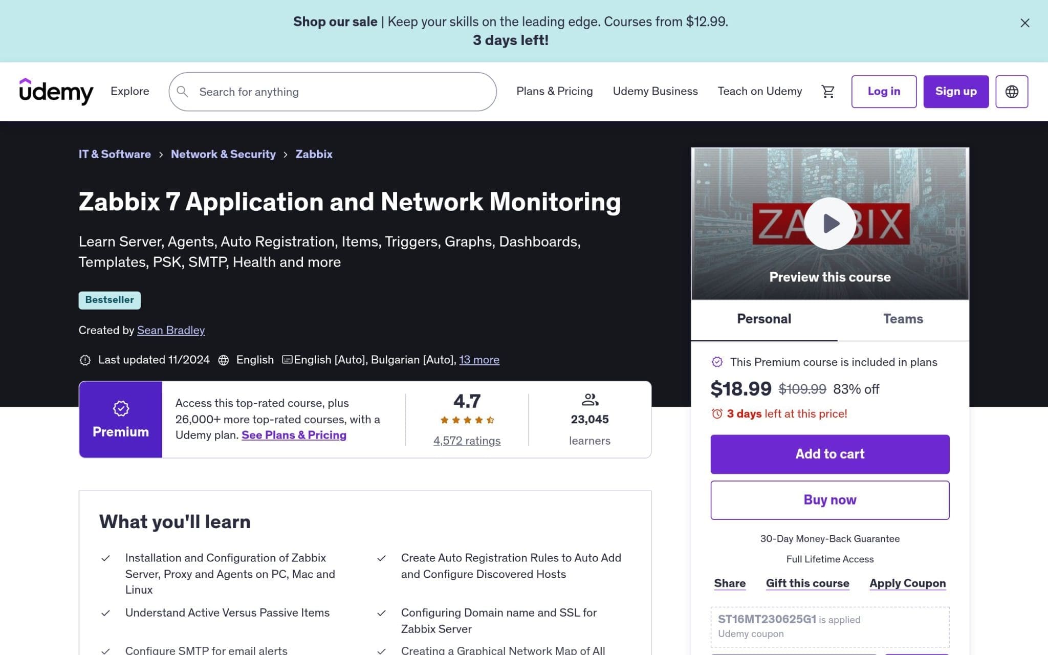 Zabbix 7 Application and Network Monitoring - Udemy