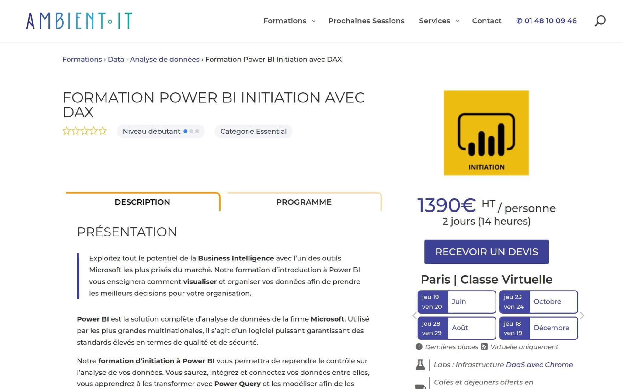 Formation Power BI Initiation avec DAX - Ambient IT