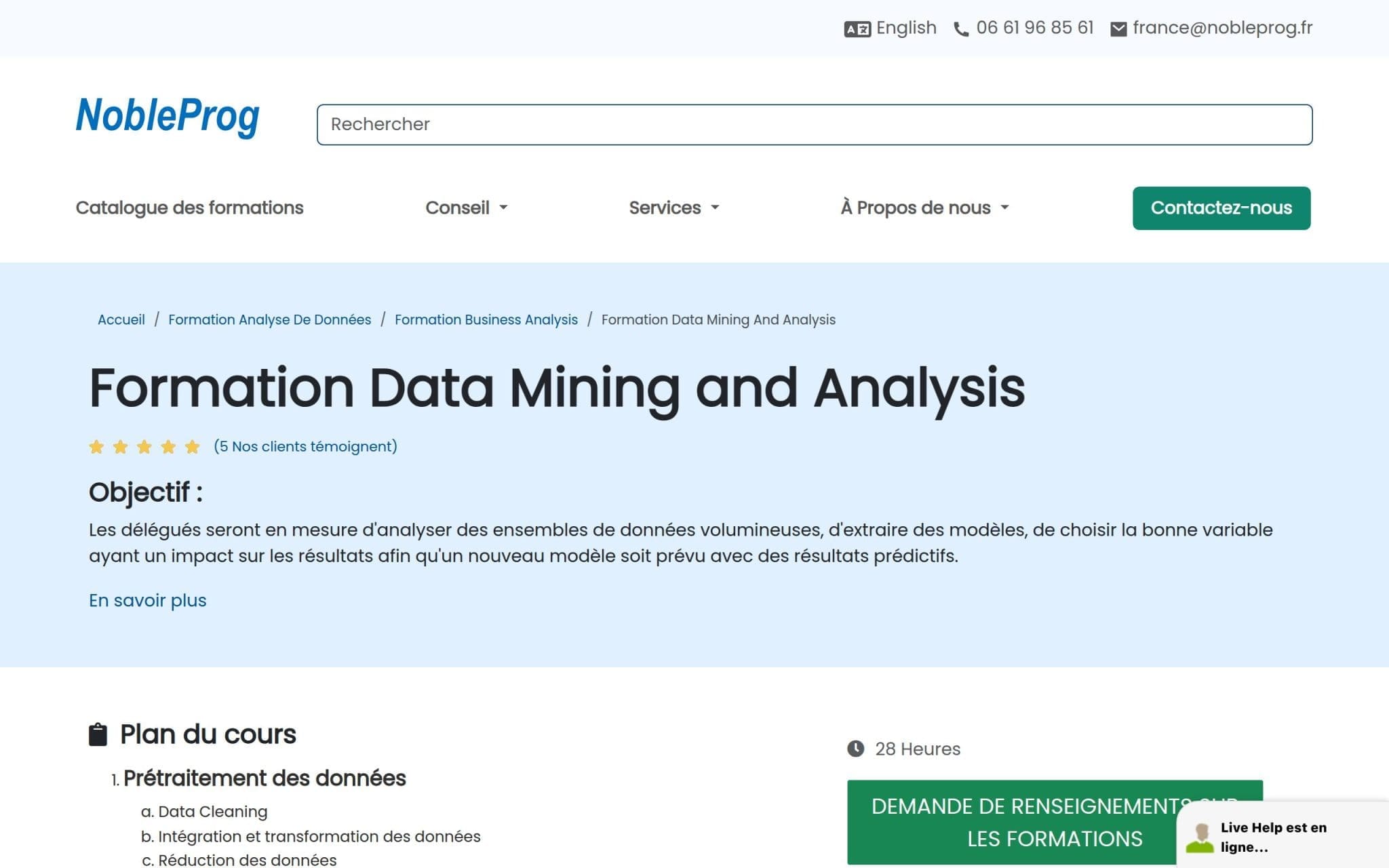 Formation Data Mining and Analysis - NobleProg
