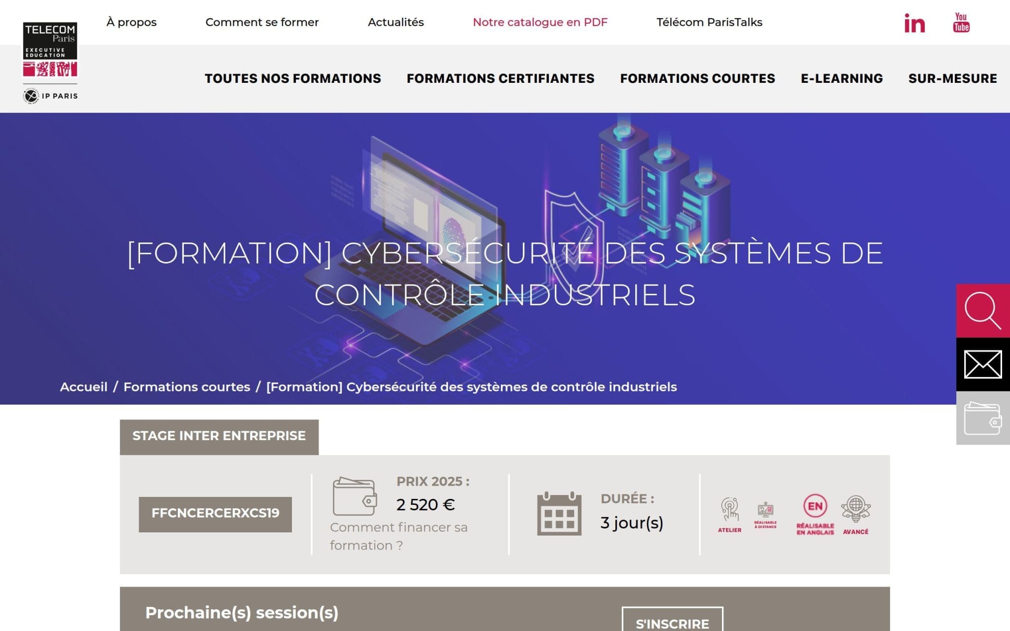 Cybersécurité des systèmes de contrôle industriels - Télécom Paris