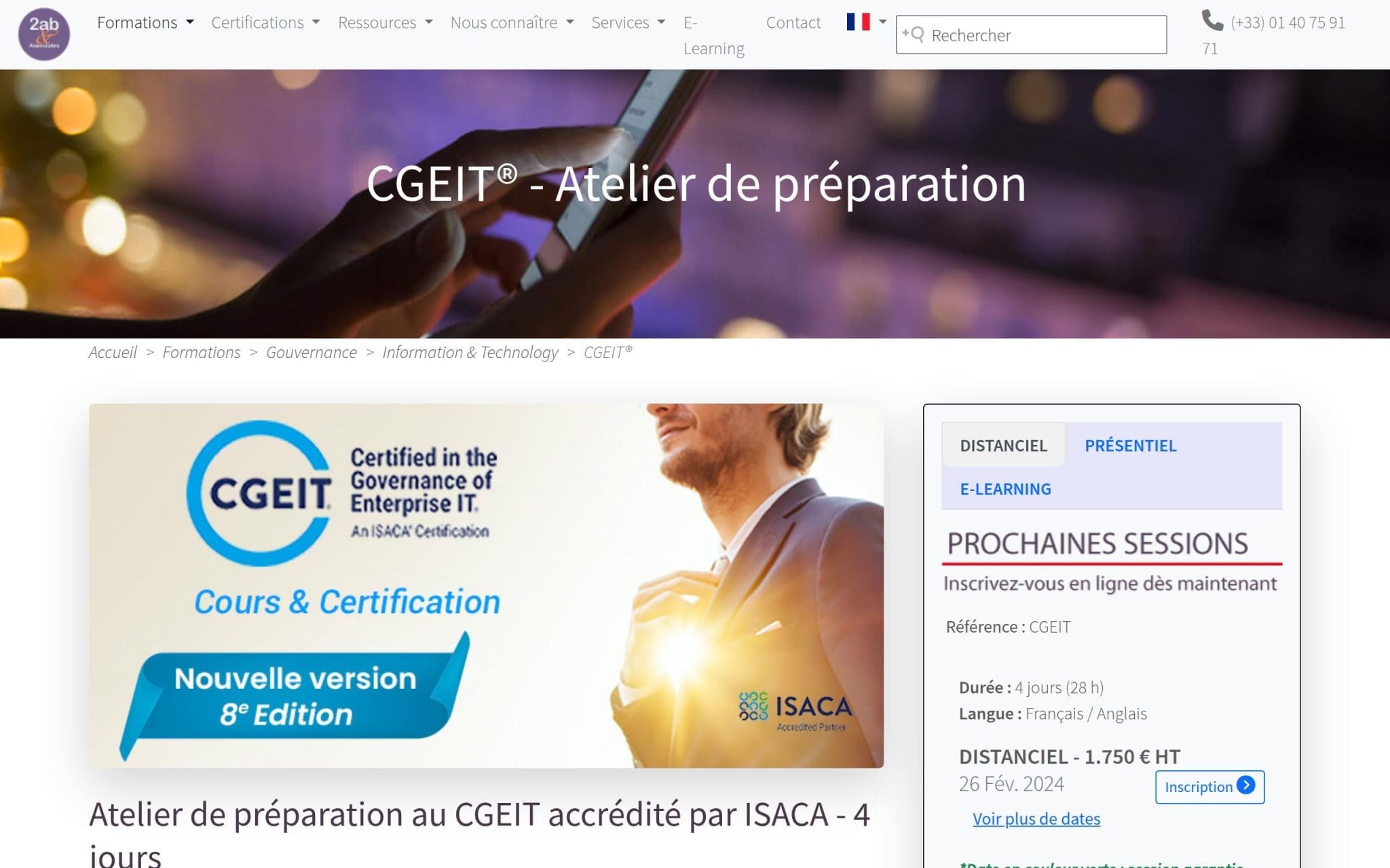 CGEIT - Atelier de préparation - 2AB & Associates