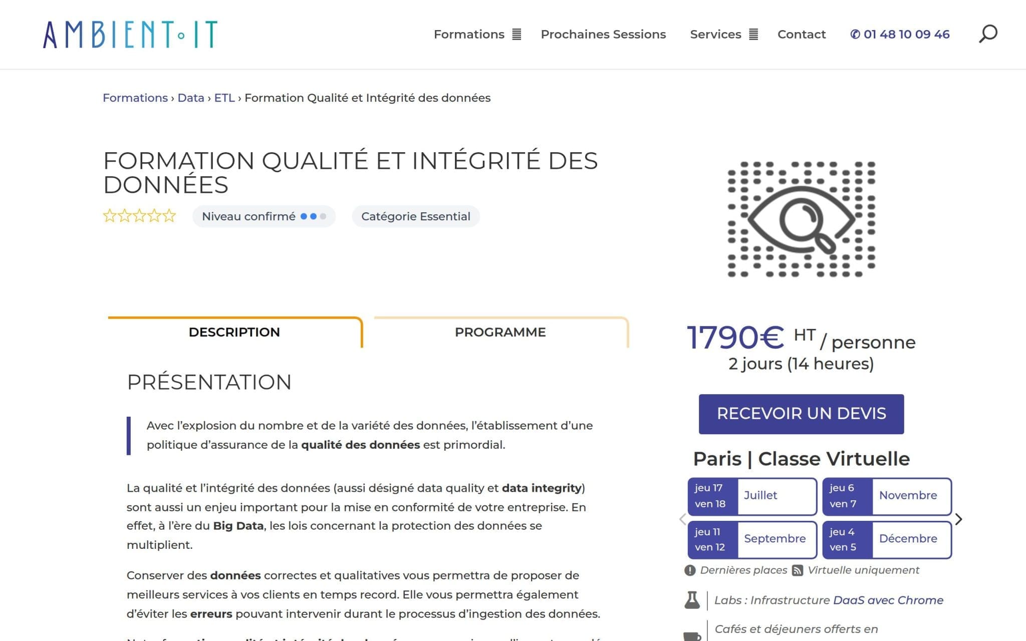 Formation Qualité et Intégrité des données - Ambient IT