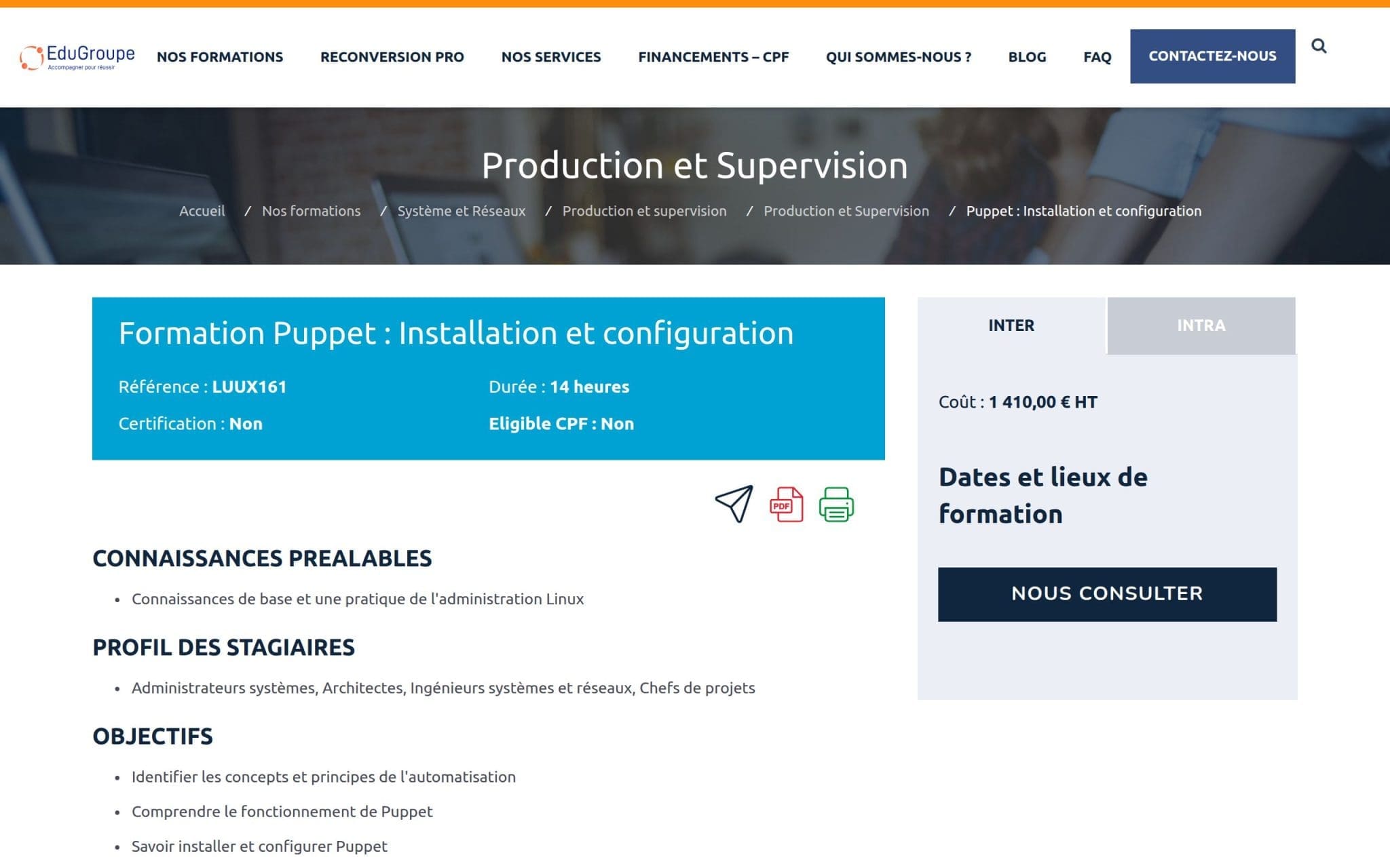 Formation Puppet : Installation et configuration - EduGroupe