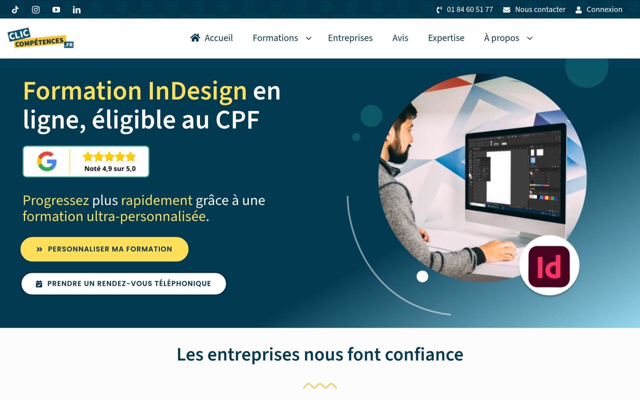 Formation InDesign en ligne, éligible au CPF - Clic Compétences