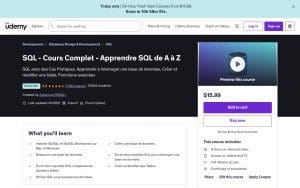 SQL - Cours Complet - Apprendre SQL de A à Z - Udemy
