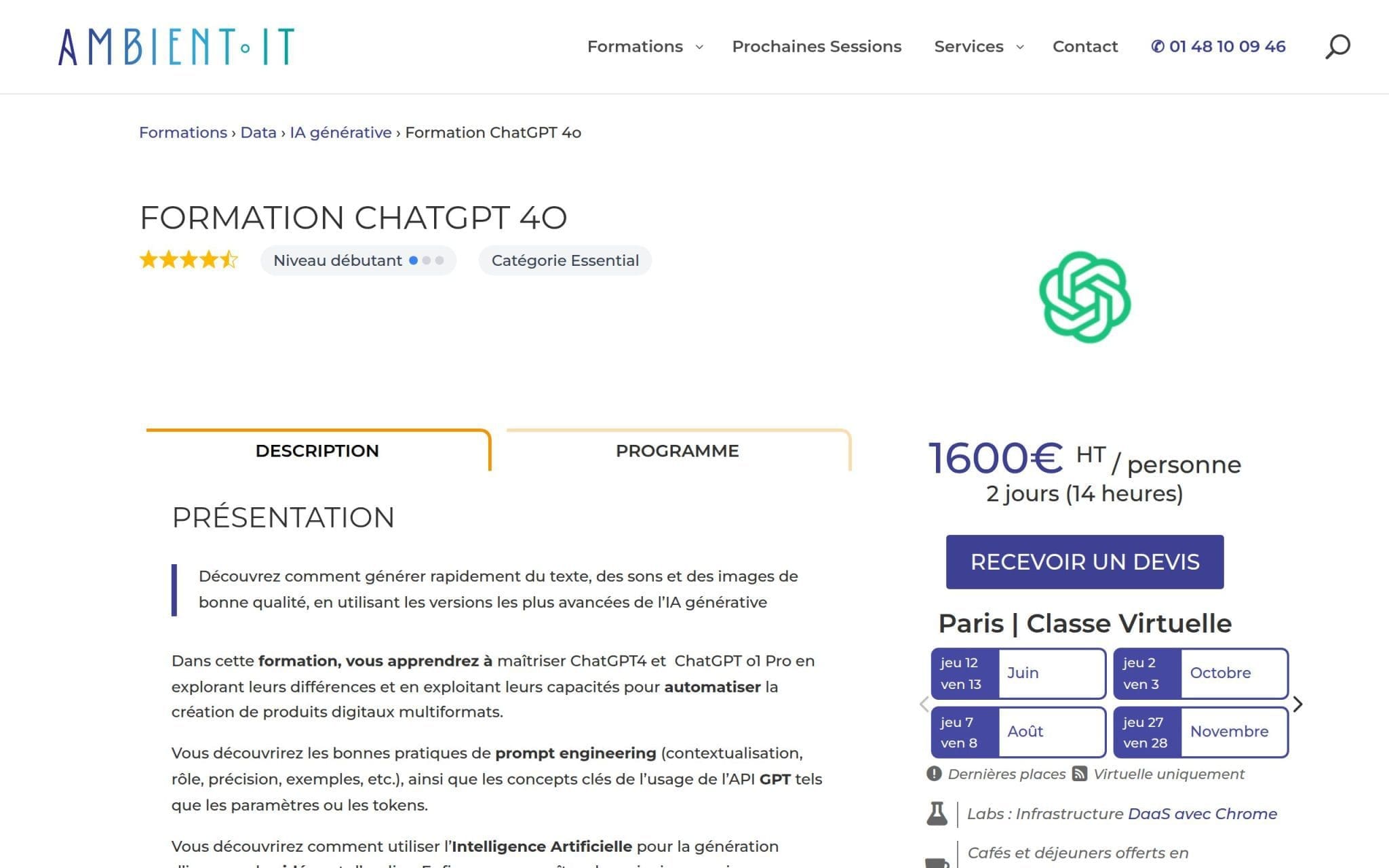 Formation ChatGPT 4o : Décuplez votre Productivité - Ambient IT