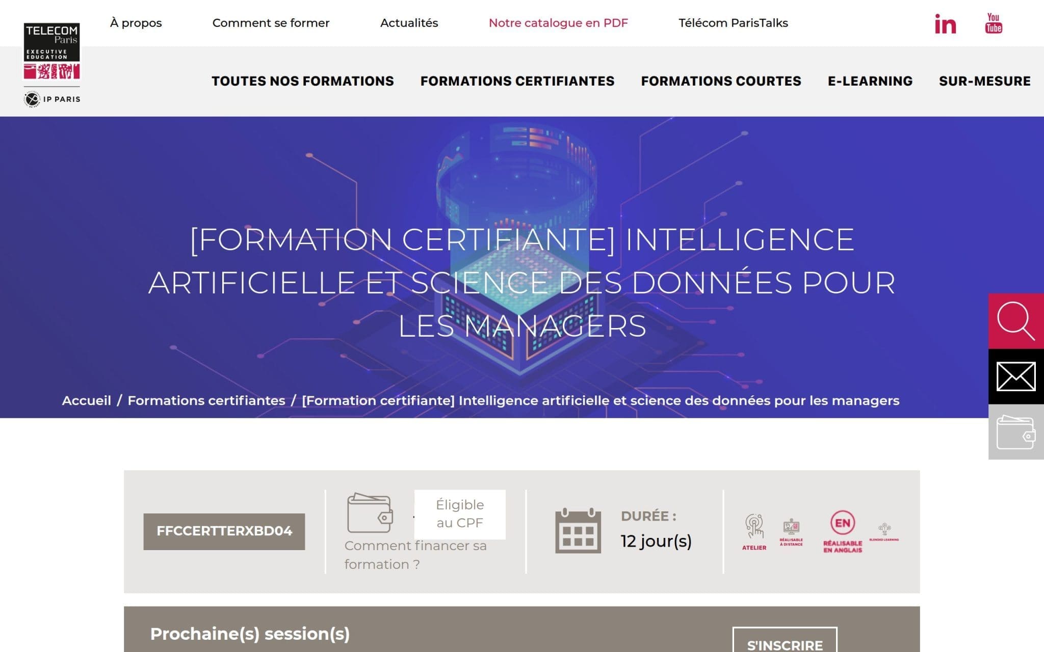 Intelligence artificielle et science des données pour les managers - Télécom Paris Executive Education