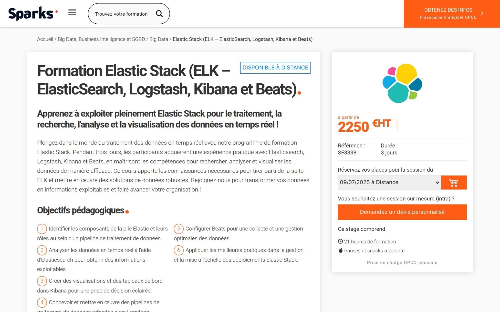 Formation Elastic Stack - Sparks