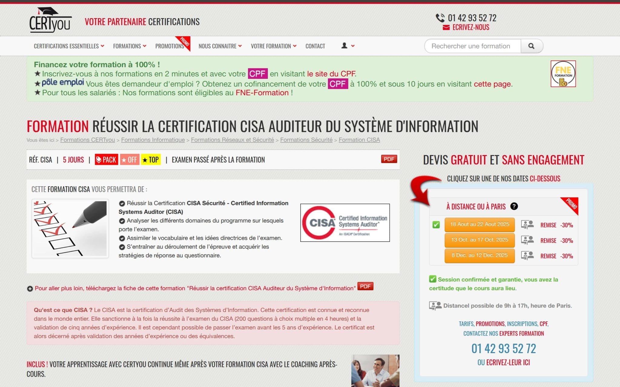 Formation Réussir la certification CISA Auditeur du Système d'Information - CertYou