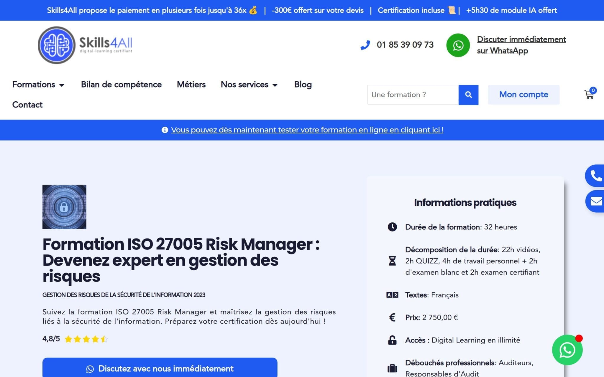 Formation ISO 27005 Risk Manager - Skills4All