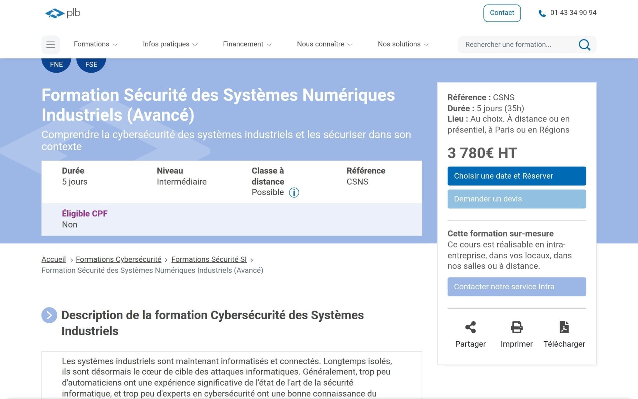 Formation Sécurité des Systèmes Numériques Industriels - Plb Consultant
