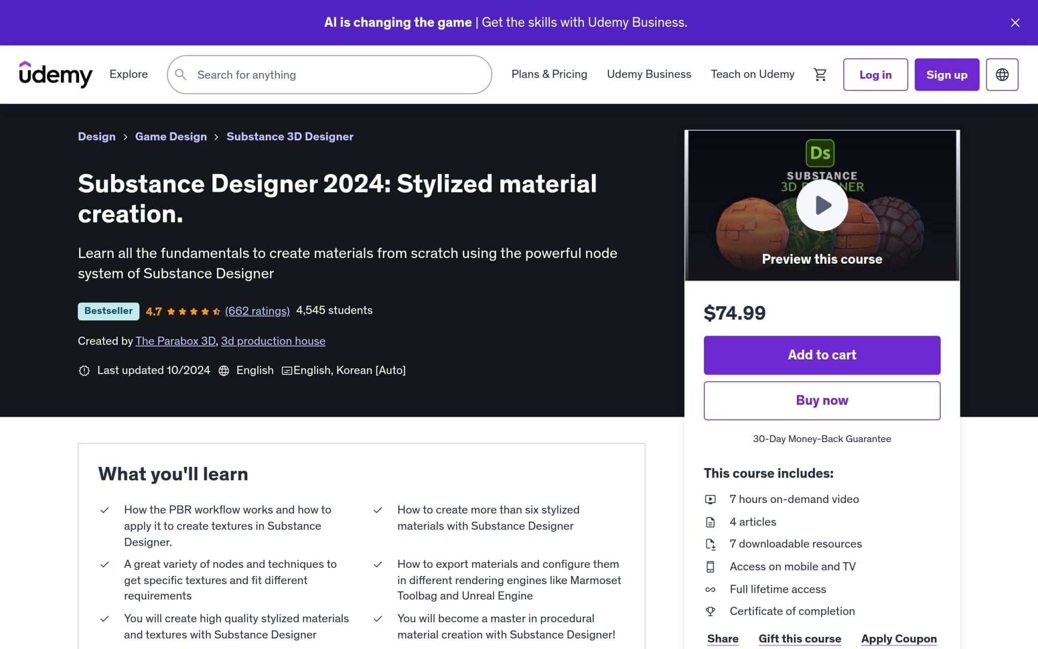 Substance Designer 2024: Stylized material creation - Udemy