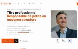 Titre professionnel Responsable de petite ou moyenne structure - Enaco