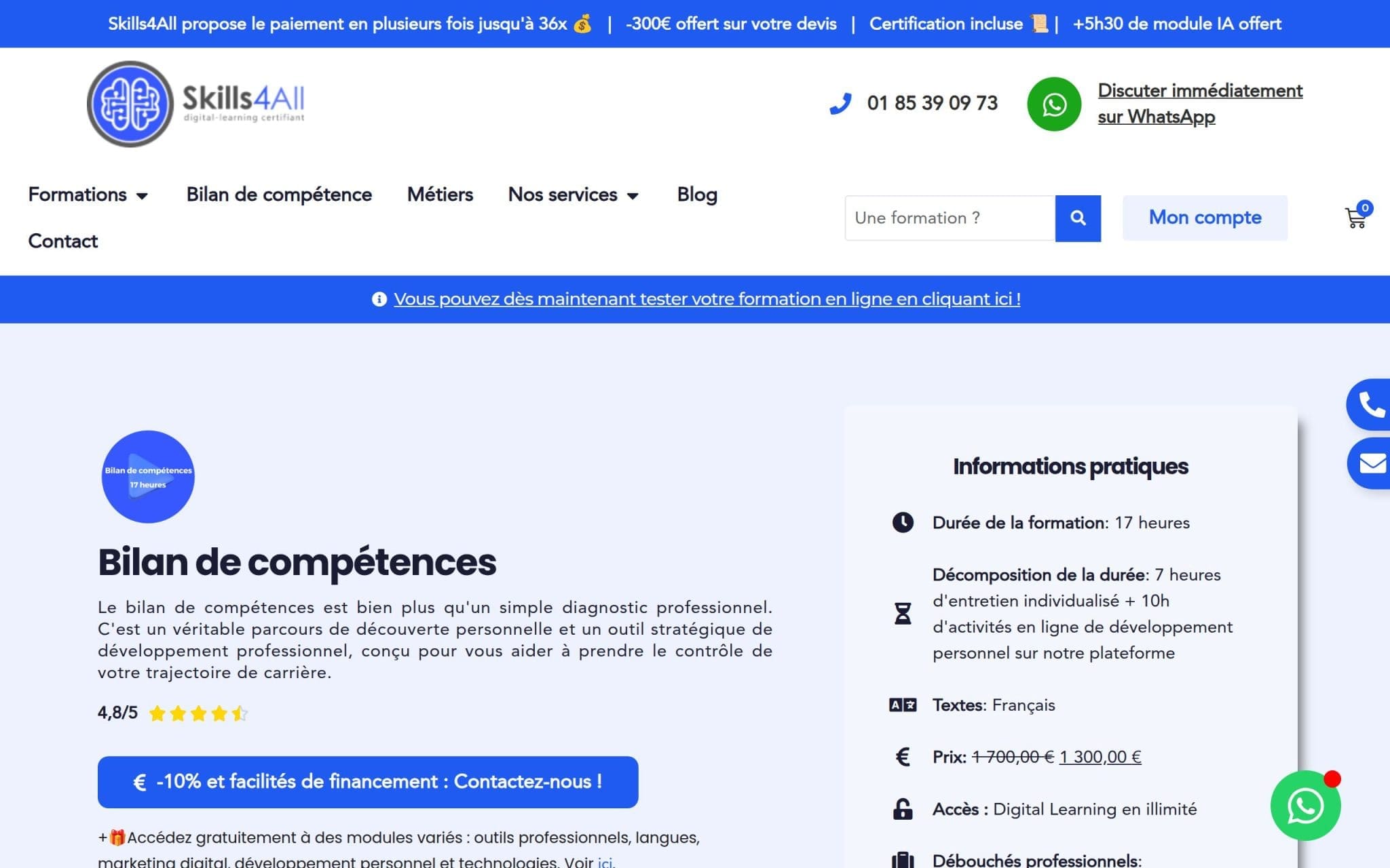 Formation Bilan de compétences - Skills4All