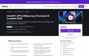ChatGPT, GPT4, Midjourney | Formation IA Complète 2025 – Udemy