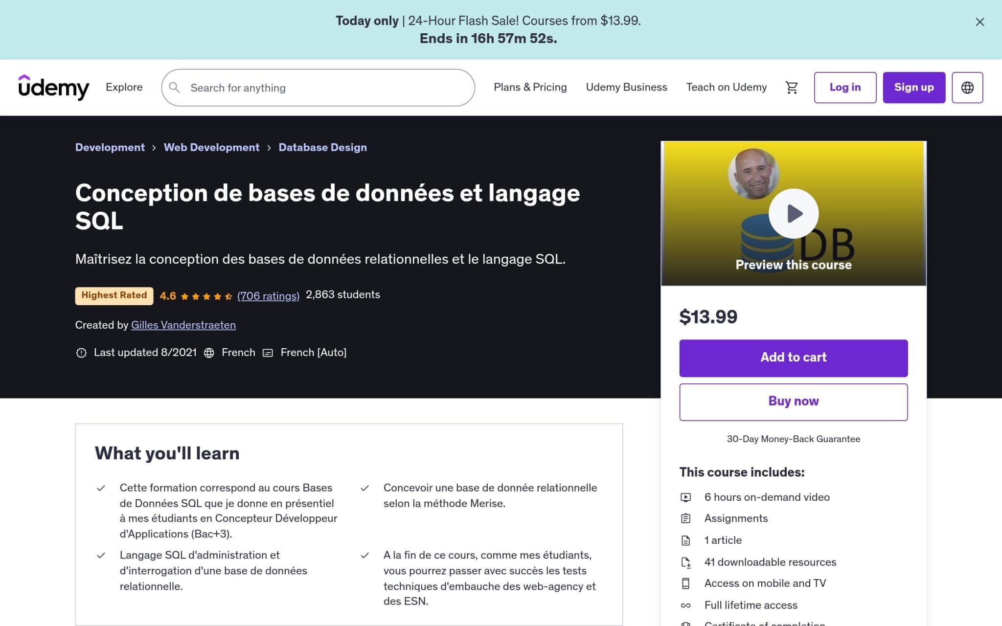 Conception de bases de données et langage SQL - Udemy