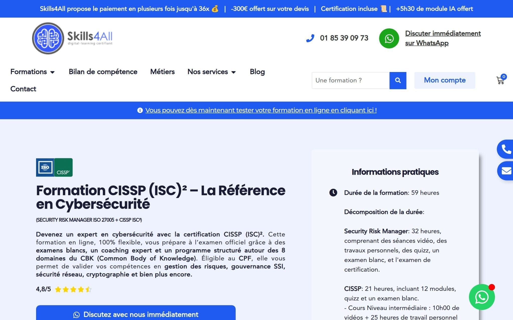 Formation CISSP : Maîtrisez la sécurité informatique et boostez votre carrière - Skills4All