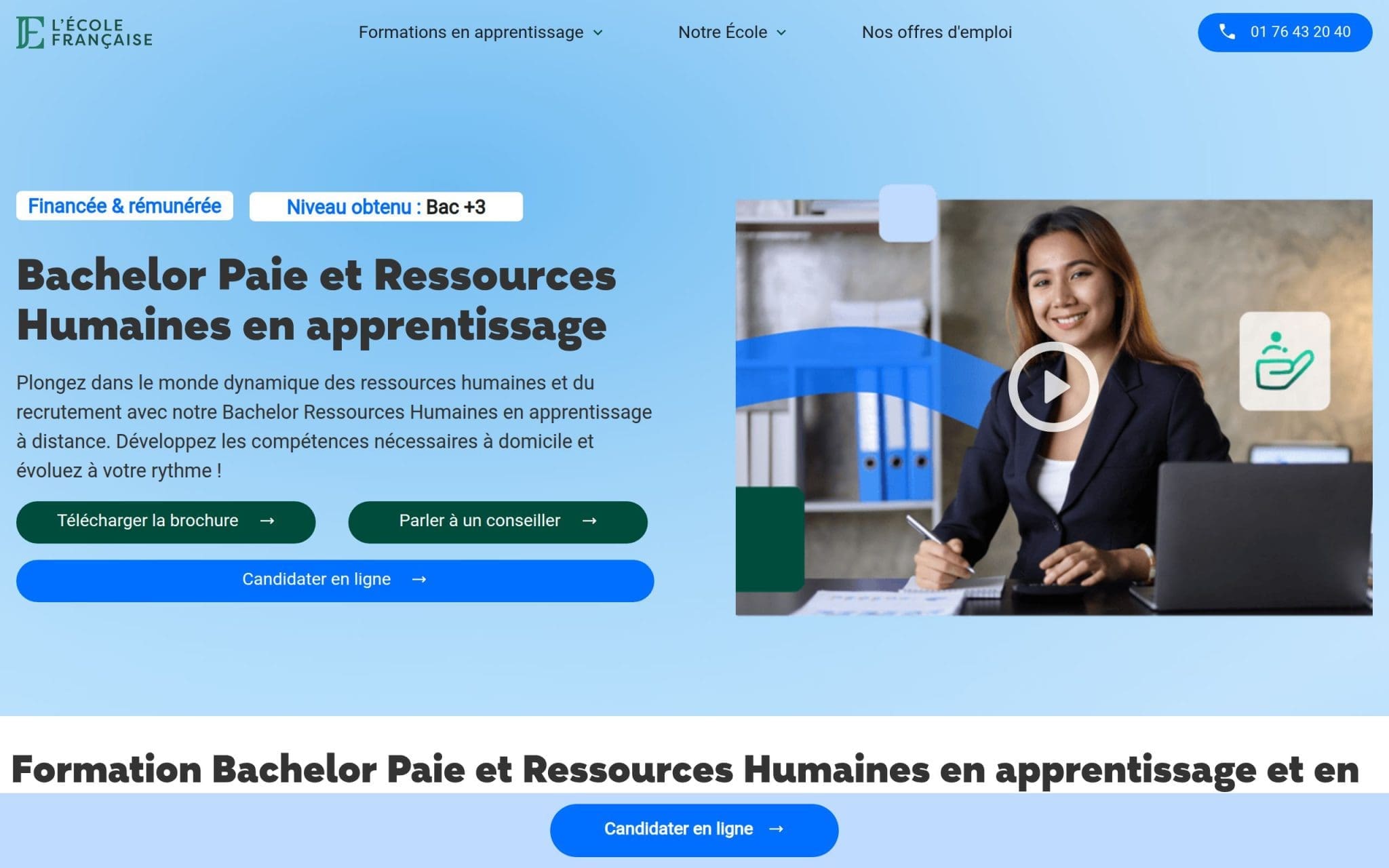 Formation Bachelor Paie et Ressources Humaines en apprentissage - L'École Française