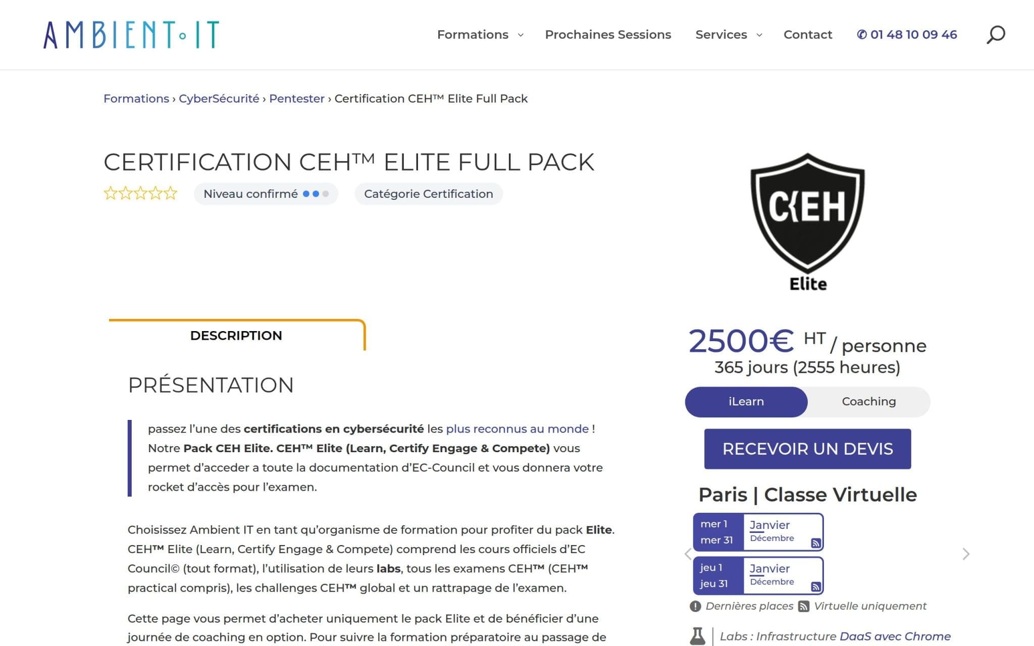 Formation CEHâą v13 Master Practical - Ambient IT