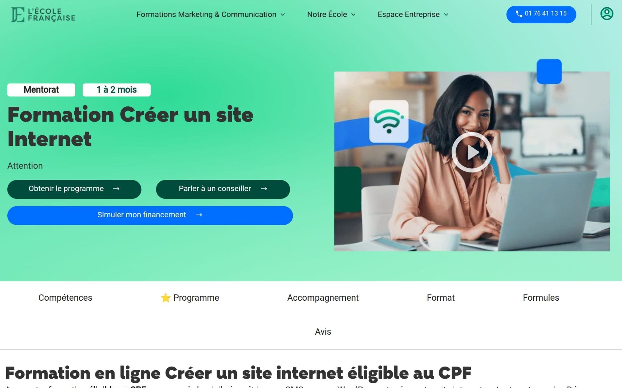 Formation Créer un site Internet - L'École Française