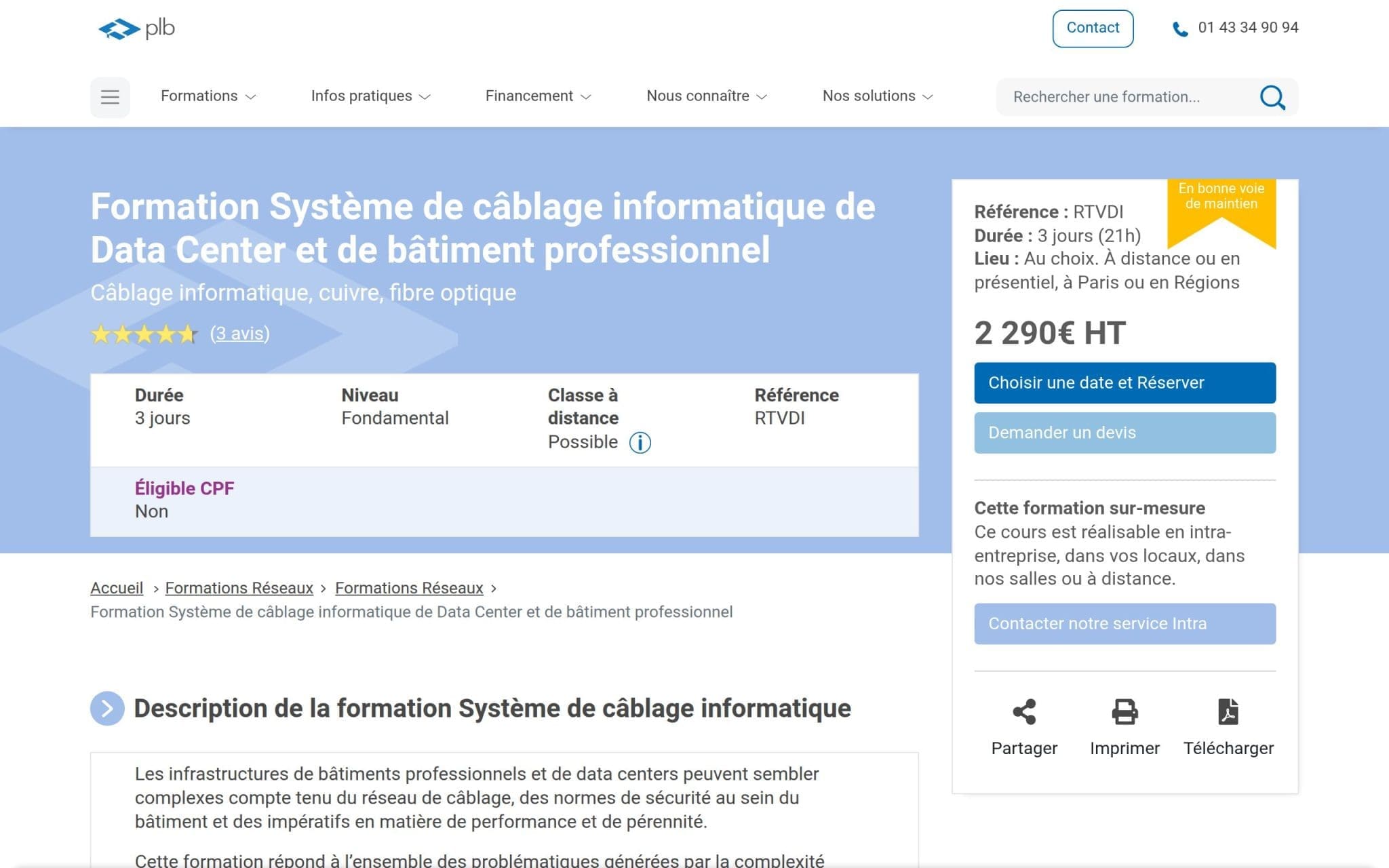 Formation SystĂšme de cĂąblage informatique de Data Center et de bĂątiment professionnel - Plb Consultant