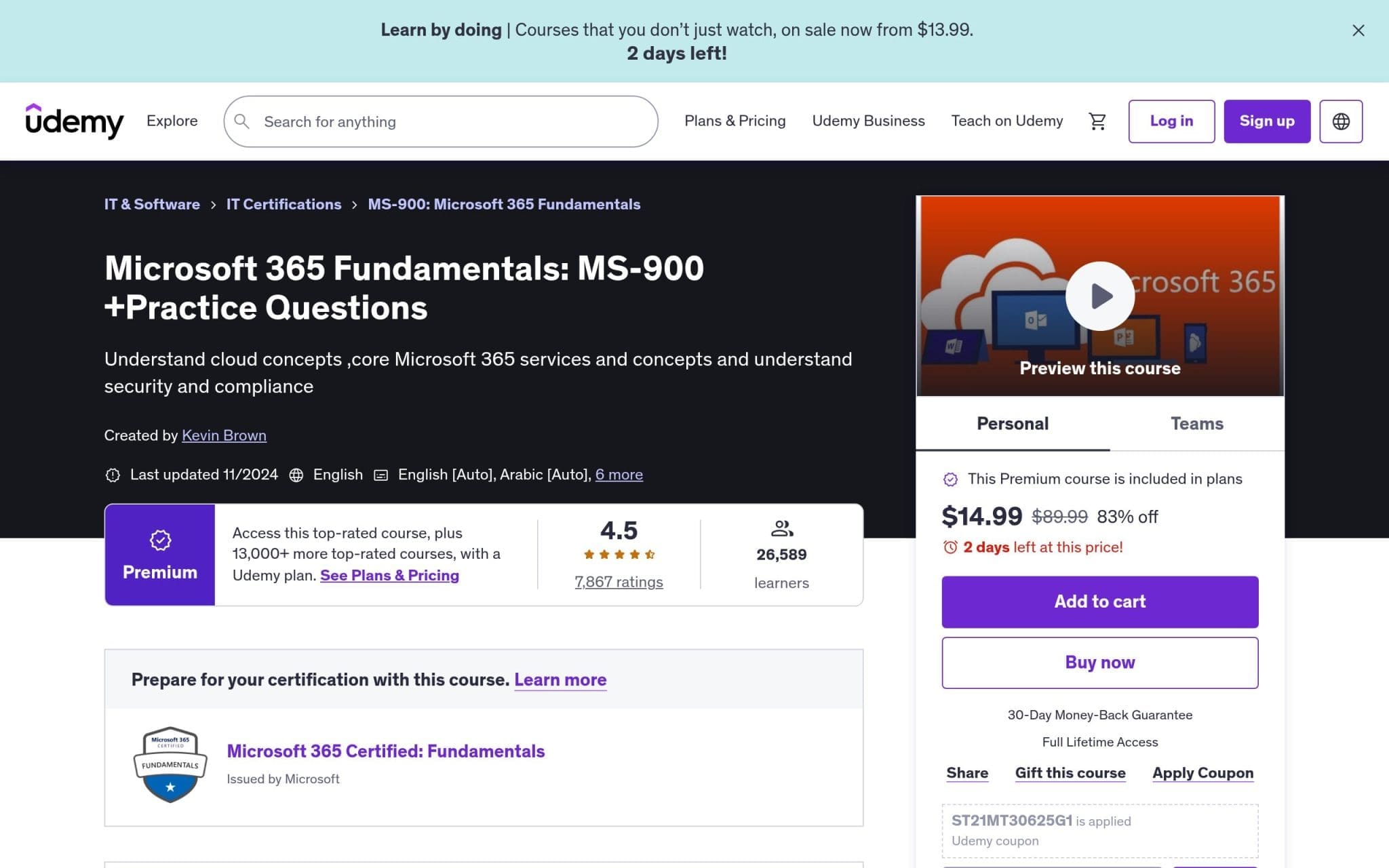 Microsoft 365 Fundamentals: MS-900 +Practice Questions - Udemy