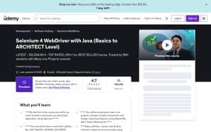 Selenium 4 WebDriver with Java (Basics to ARCHITECT Level) – Udemy