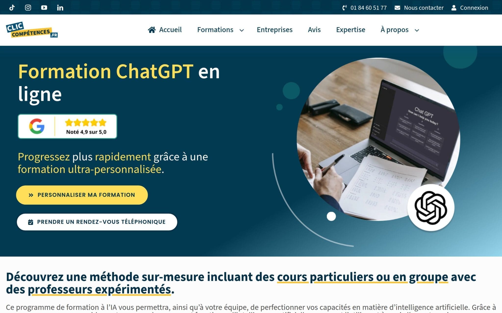 Formation ChatGPT en ligne - Clic Compétences