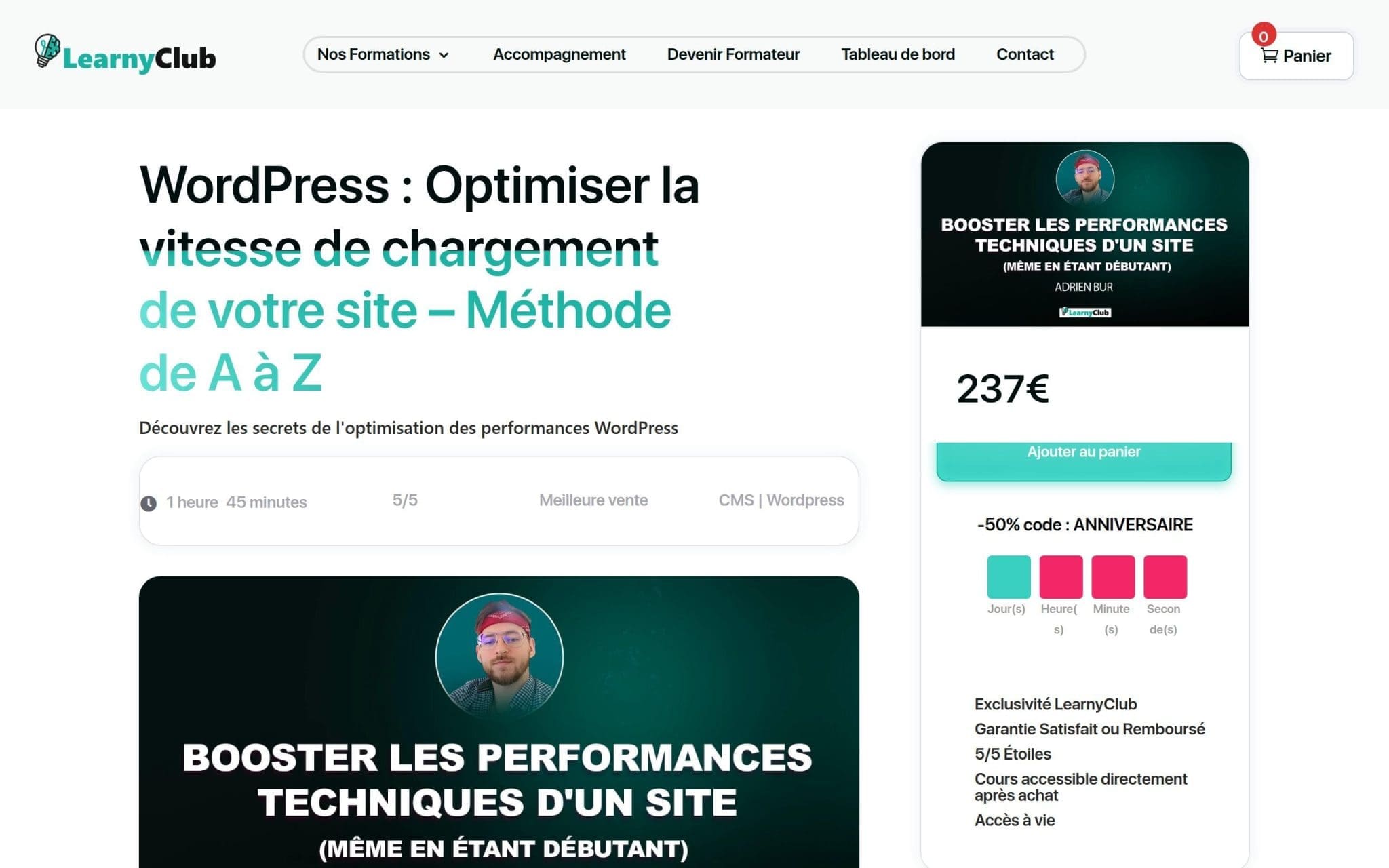 Formation WordPress Vélocité : Comment optimiser la vitesse de chargement de son site ? - LearnyClub