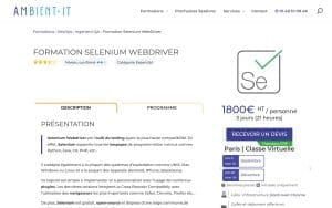 Formation Selenium WebDriver – Ambient IT