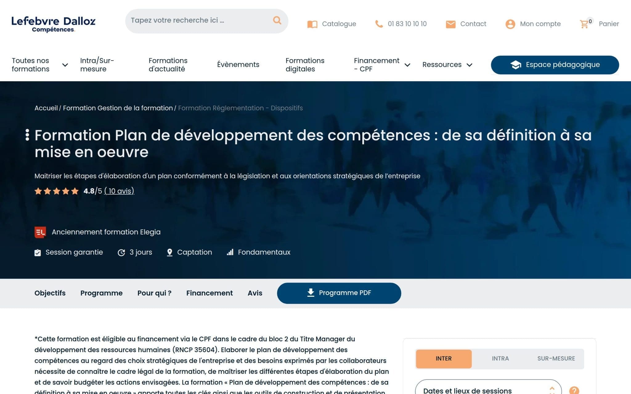 Formation Plan de développement des compétences - Lefebvre Dalloz Compétences