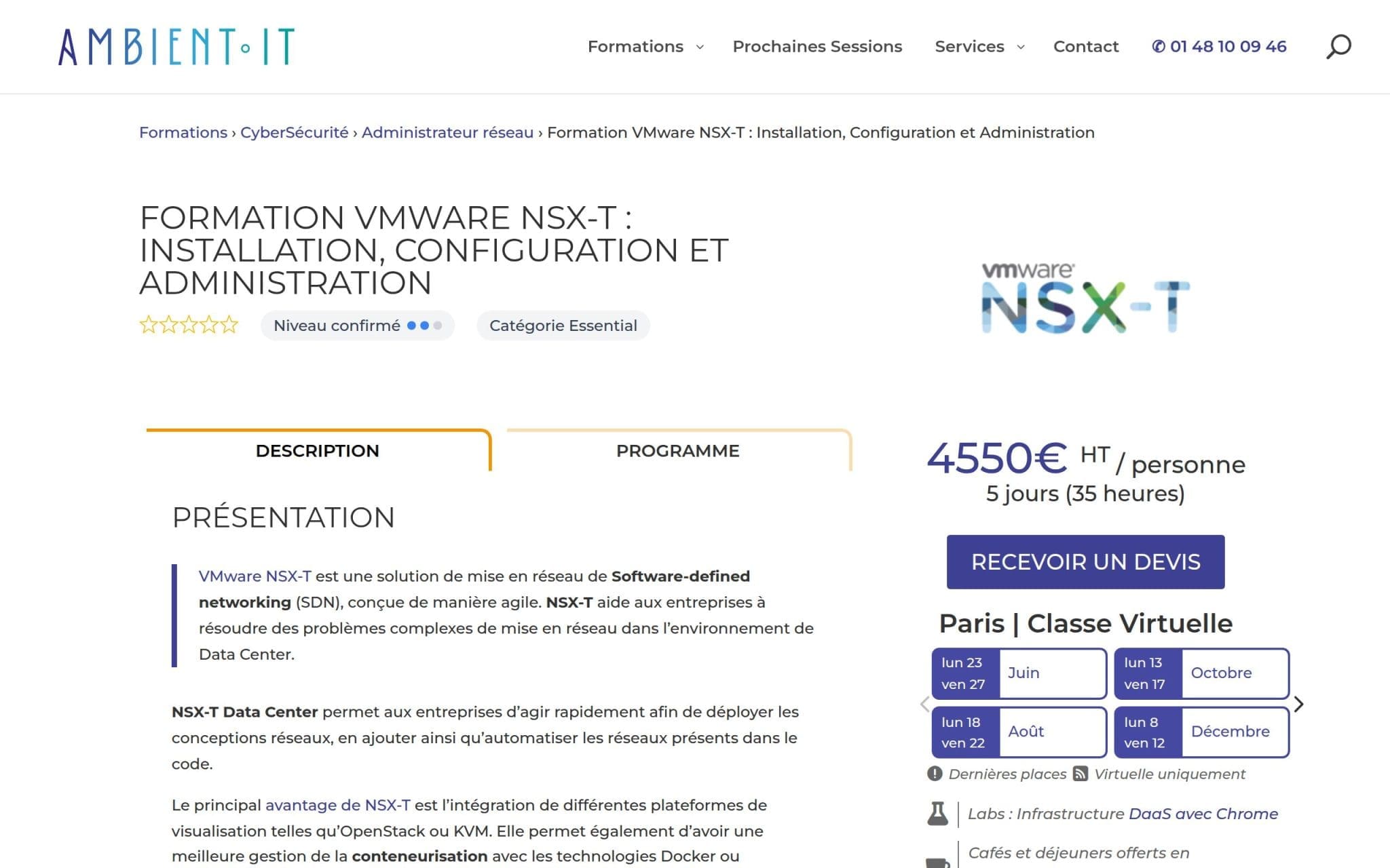 Formation VMware NSX-T : Installation, Configuration et Administration - Ambient IT