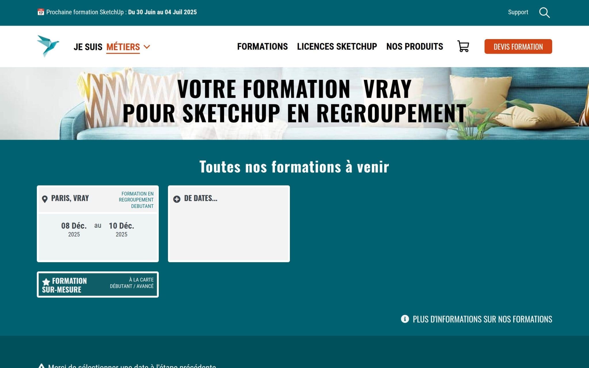 Votre formation Vray pour SketchUp en regroupement - Adebeo