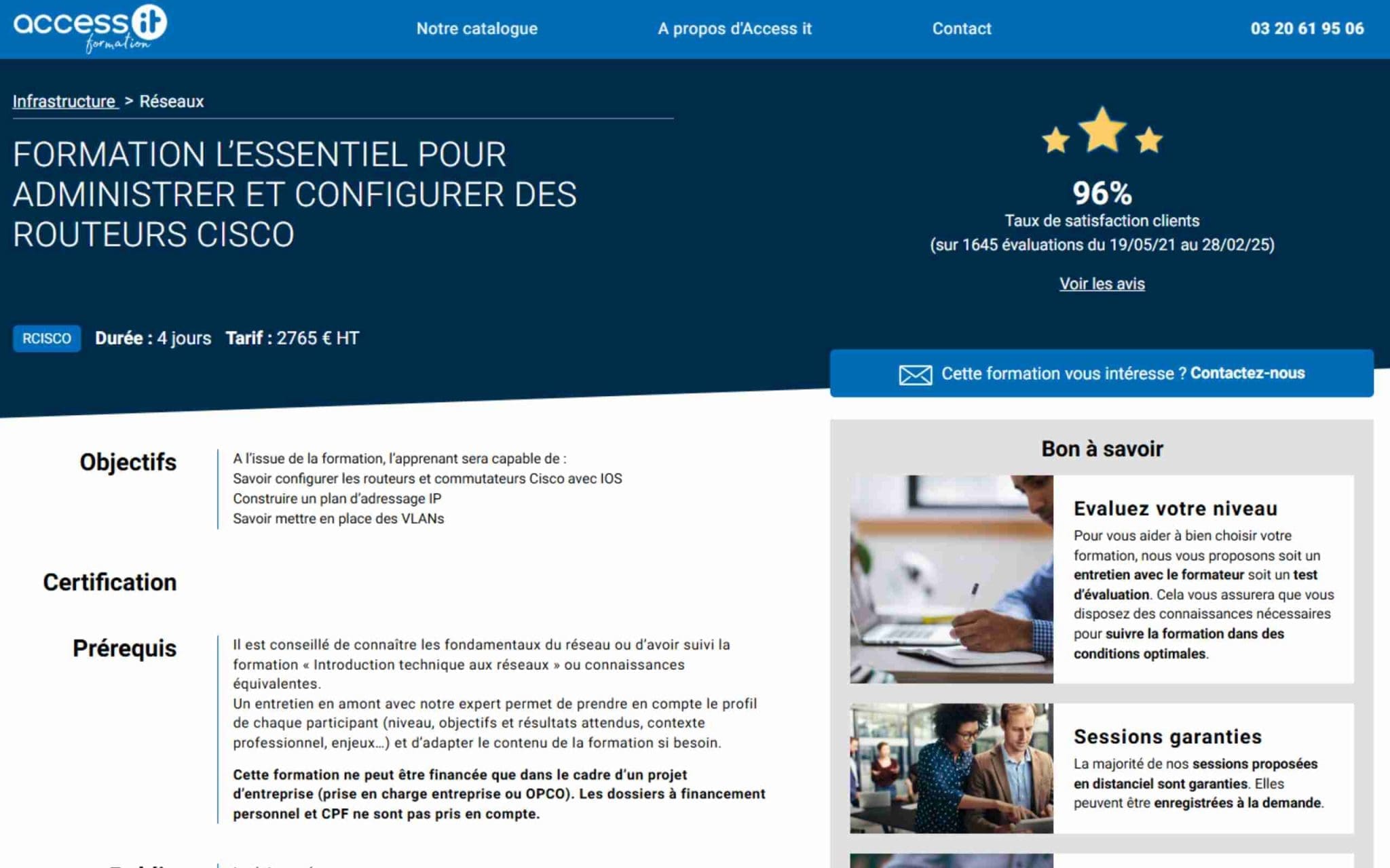 Formation L'essentiel pour administrer et configurer des routeurs Cisco - Access IT